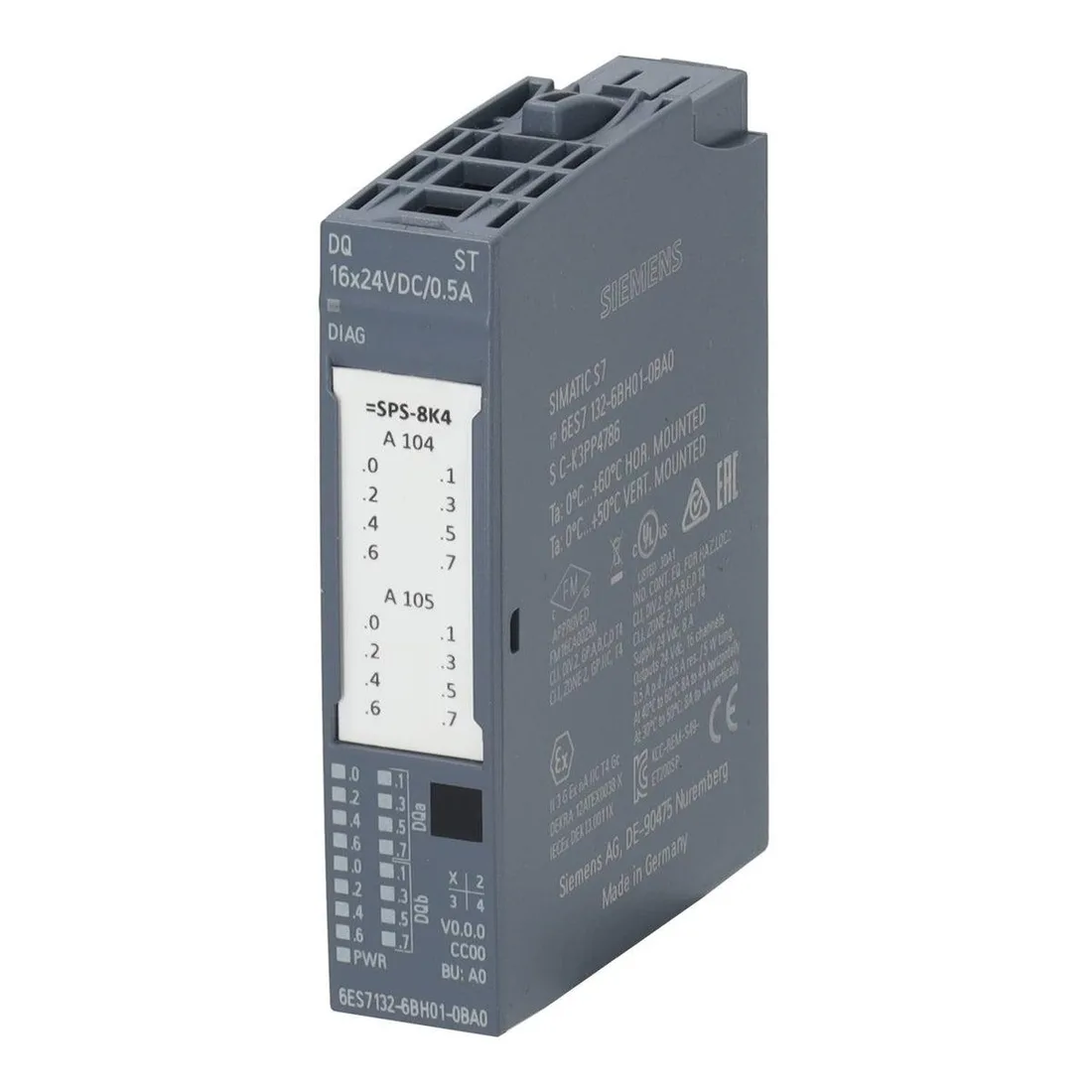 Дискретті шығыстар модулі, DQ 16x 24V DC/0,5A ST SIMATIC ET 200SP 6ES7132-6BH01-0BA0 Siemens 6ES7132-6BH01-0BA0