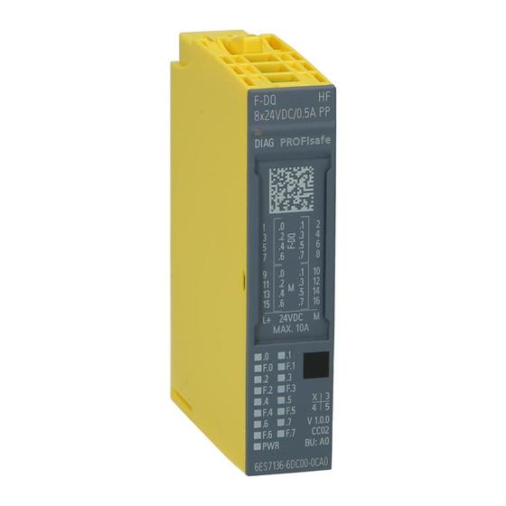 F-модуль электронный отказобезопасных дискретных выходов 8 F-DQ X DC 24V/0,5 PP SIMATIC DP 6ES7136- 6DC00-0CA0 Siemens 6ES7136-6DC00-0CA0