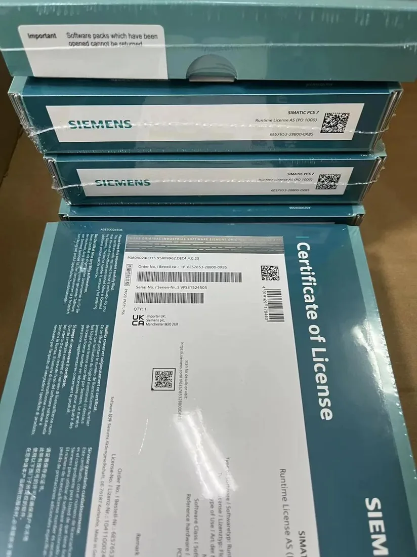 OS 运行时许可证 (PO 1000) 单一许可证 用于 1 套安装 SIMATIC PCS 7 6ES7658-2XB00-0XB0 Siemens 6ES7658-2XB00-0XB0
