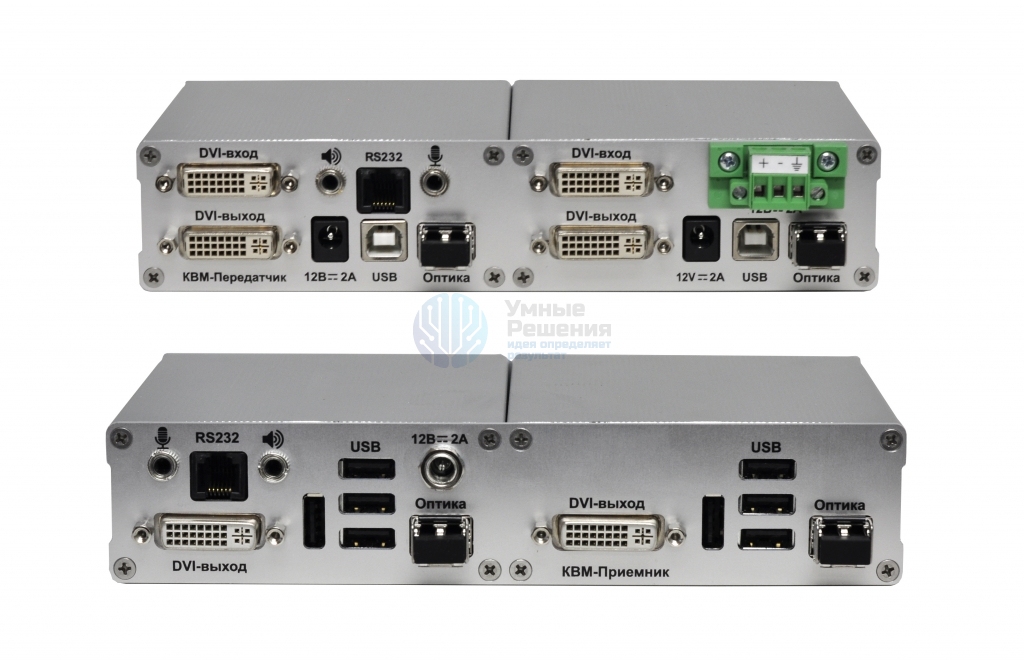 ADF 2U2-EX-A-SK-M KVM 延长器 双显示器, USB 2.0、Audio 和 2×DVI 接口 Evetron ADF 2U2-EX-A-SK-M