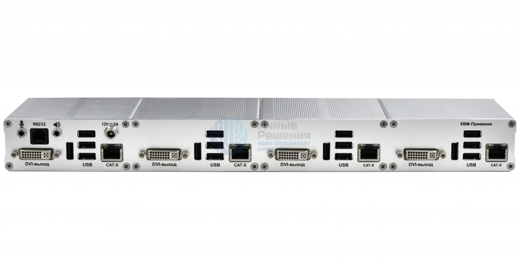 ADF 4U2-EX-A-SK-M KVM-удлинитель, четырехмониторный, интерфейсов USB 2.0, Audio и DVI на расстояние Evetron ADF 4U2-EX-A-SK-M
