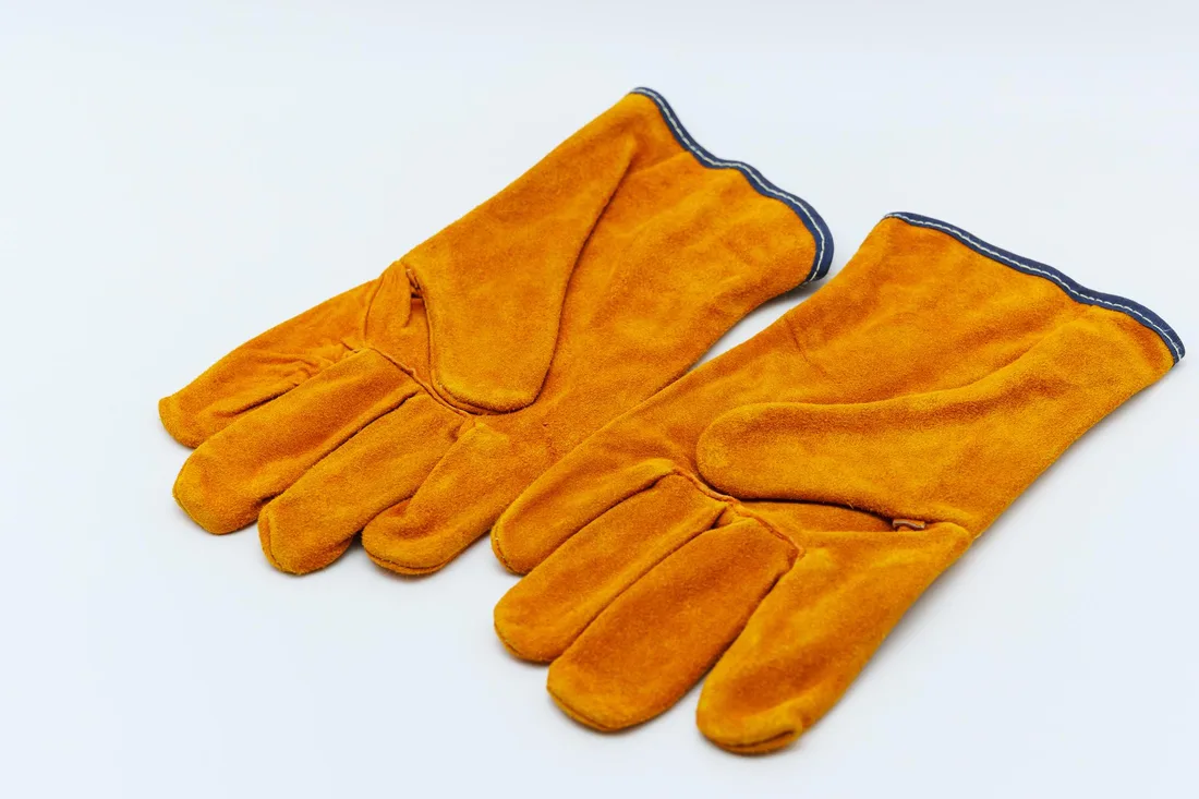 Split leather gauntlets 5-finger 350mm