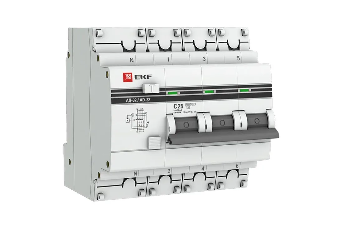 RCBO EKF PROxima АВДТ-63 C25 30mA da63-25-30-pro